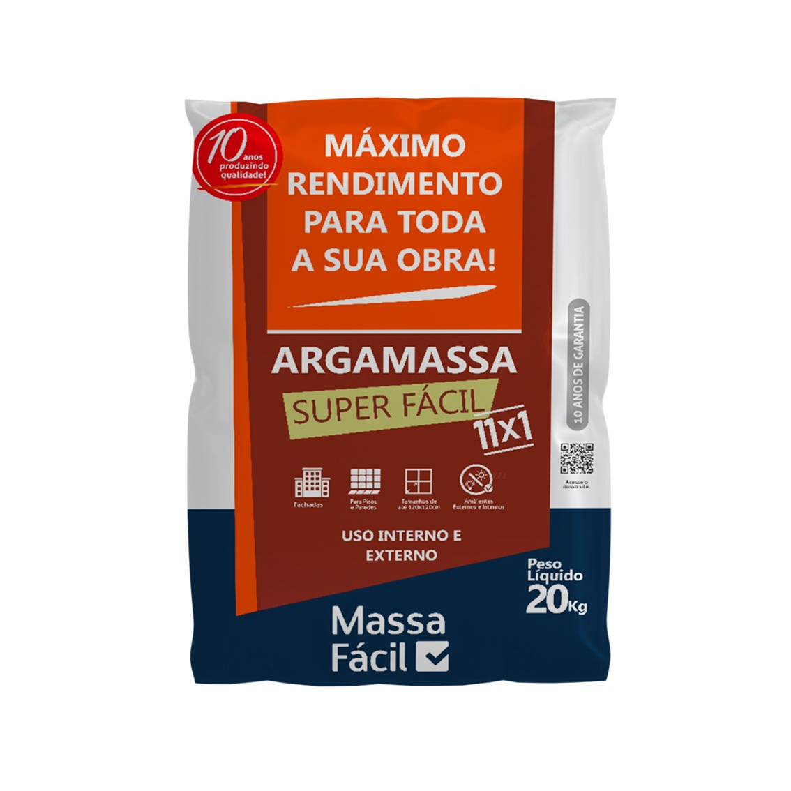 Argamassa Superfácil 11 em 1 Massa Fácil 20Kg