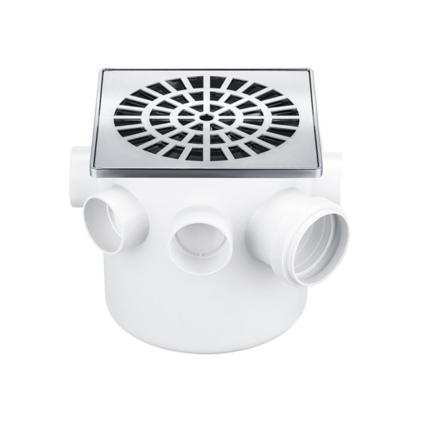 Caixa Sifonada Grelha Cromada Quadrada Dn150x150xdn50 (Cromada) Amanco