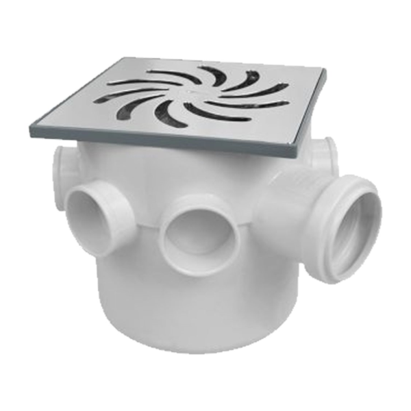 Caixa Sifonada Alumínio Grelha Quadrada Dn150x185xdn75 (Alumínio) Amanco