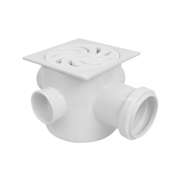 Caixa Sifonada Grelha Branca Quadrada Dn100x100xdn50 (Branca) Amanco