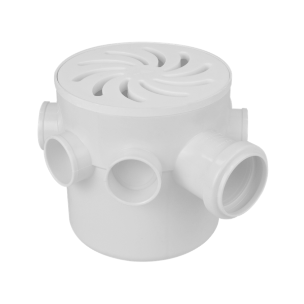 Caixa Sifonada Grelha Branca Redonda Dn150x150xdn50 (Branca) Amanco