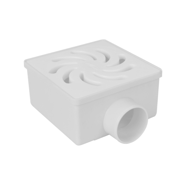 Ralo Seco Grelha Branca Quadrada Dn100x52xdn40 (Branca) Amanco