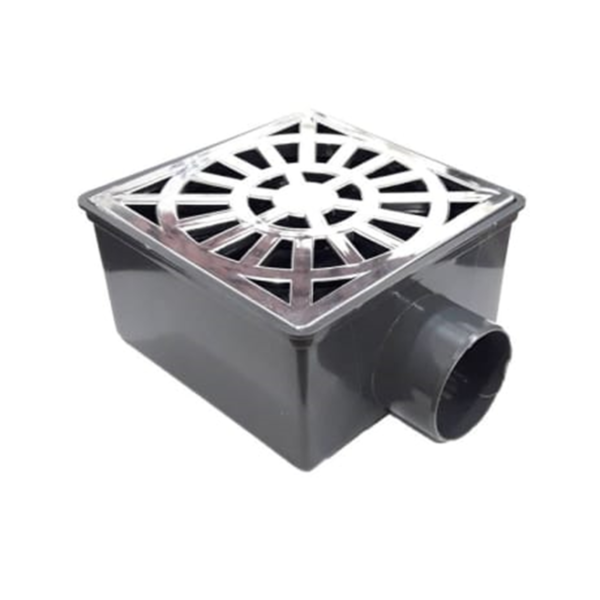 Ralo Sifonada Grelha Cromada Quadrada Dn100x52xdn40 (Cromada) Amanco