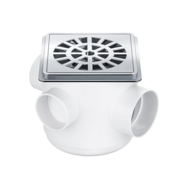 Caixa Sifonada Grelha Cromada Quadrada Dn100x150xdn50 (Cromada) Amanco