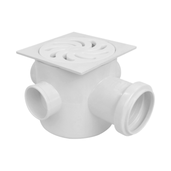 Caixa Sifonada Porta Grelha Quadrado Grelha Branca Redonda Dn100x100xdn50 (Branca) Amanco