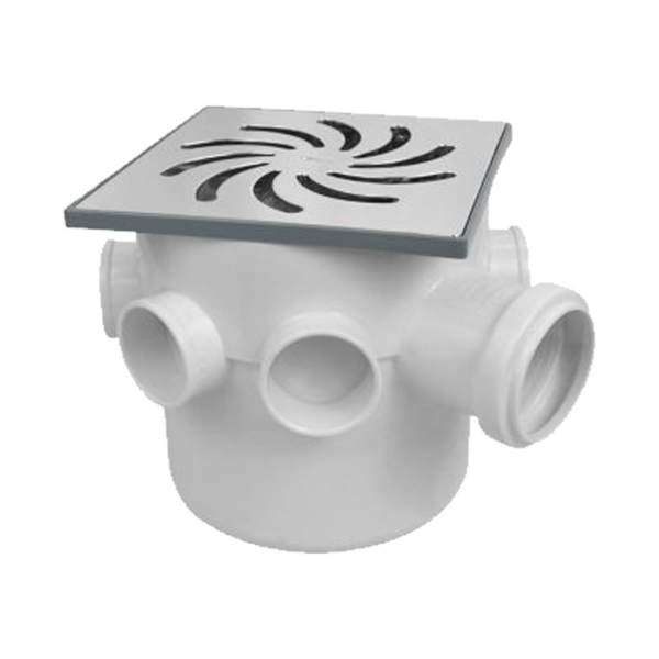 Caixa Sifonada Alumínio Para Grelha Quadrada Dn150x150xdn50 (Alumínio) Amanco