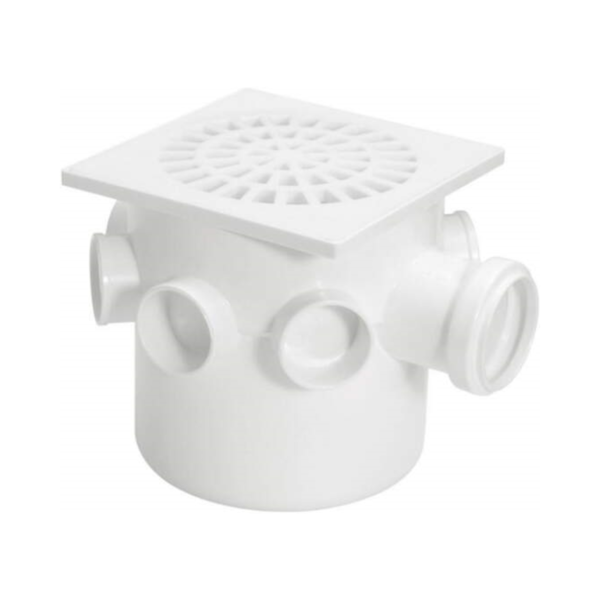 Caixa Sifonada Grelha Branca Quadrada Dn150x150xdn50 (Branca) Amanco